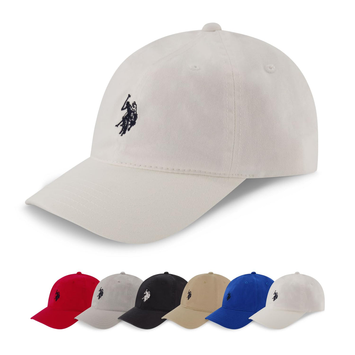 U.S. Polo Assn. Baseball Cap, 100% Cotton Adjustable Dad Hat with Small Pony Logo