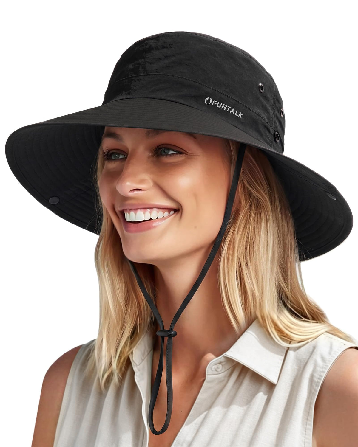 FURTALK Sun Hats for Women Ponytail Wide Brim Summer Packable Cowboy Hat