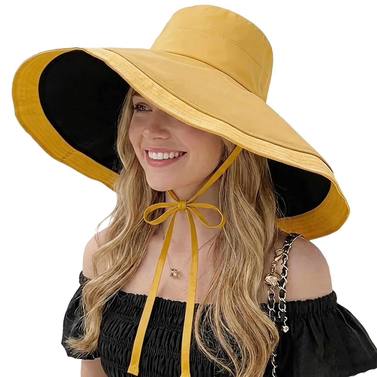 HUAMULAN Women Summer Vacation Wide Brim Sun Hat Reversible Fishing Hats