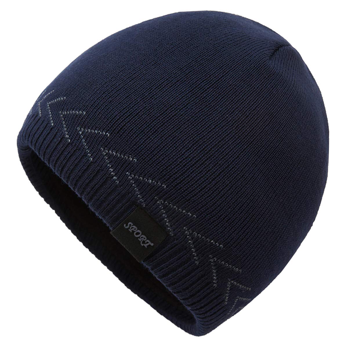 Mens Winter Warm Knitting Hats Plain Skull Beanie Cuff Toboggan Knit Cap