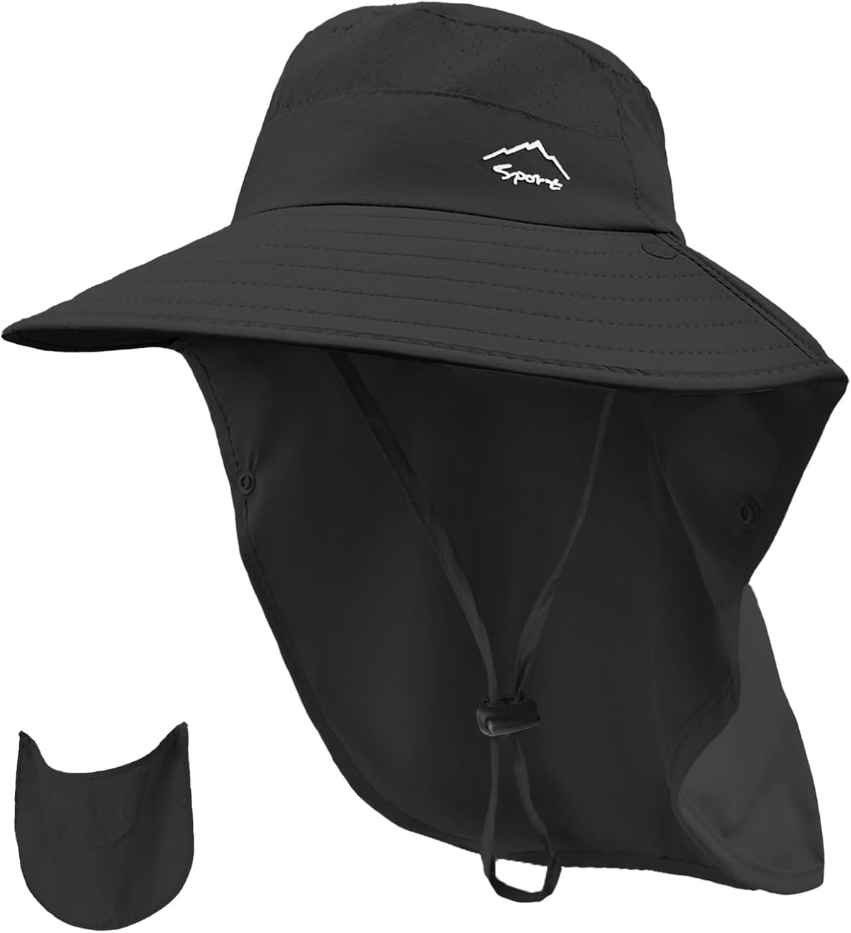 Rosoz Sun Hat for Men Women with Neck Flap& Removable Face Cover Wide Brim
