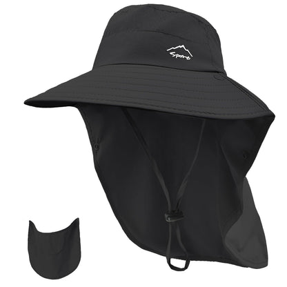 Rosoz Sun Hat for Men Women with Neck Flap& Removable Face Cover Wide Brim