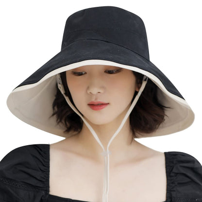 HUAMULAN Women Summer Vacation Wide Brim Sun Hat Reversible Fishing Hats
