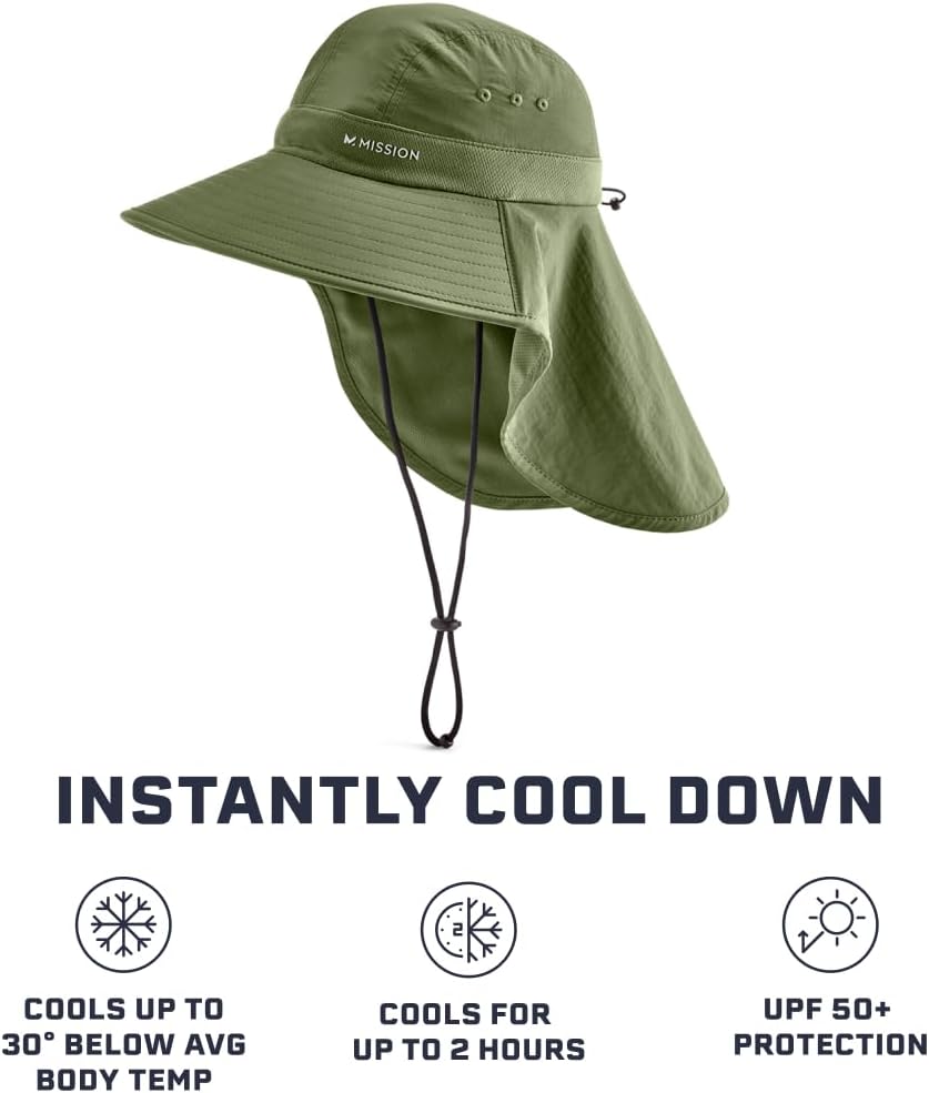 Cooling Sun Defender Sun Hat, UPF 50 UV Protection for Men Women, Wide Brim Outdoor Hat for Hiking, Fishing, Beach, Gardening