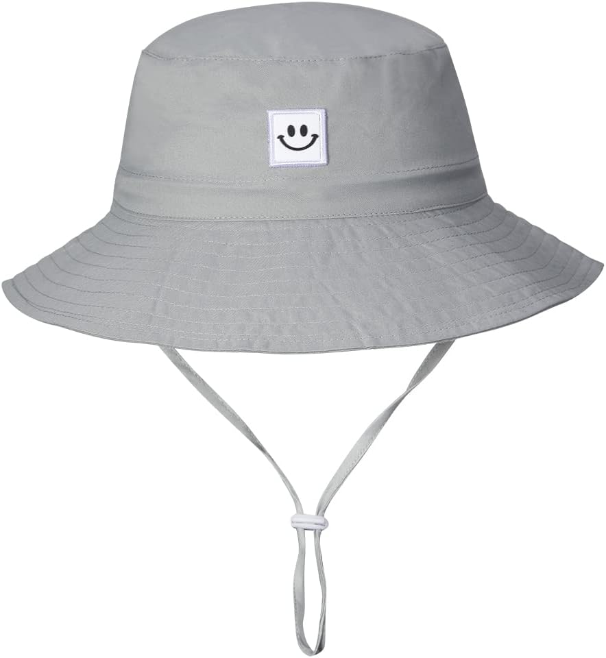 MaxNova Baby Sun Hat Smile Face UPF 50+ Toddler Bucket Hat for Boys Girls 0-7 Years