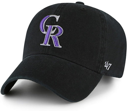 47 Brand MLB Team Color Home Primary Logo Clean Up Adjustable Baseball Cap Hat, Adult
