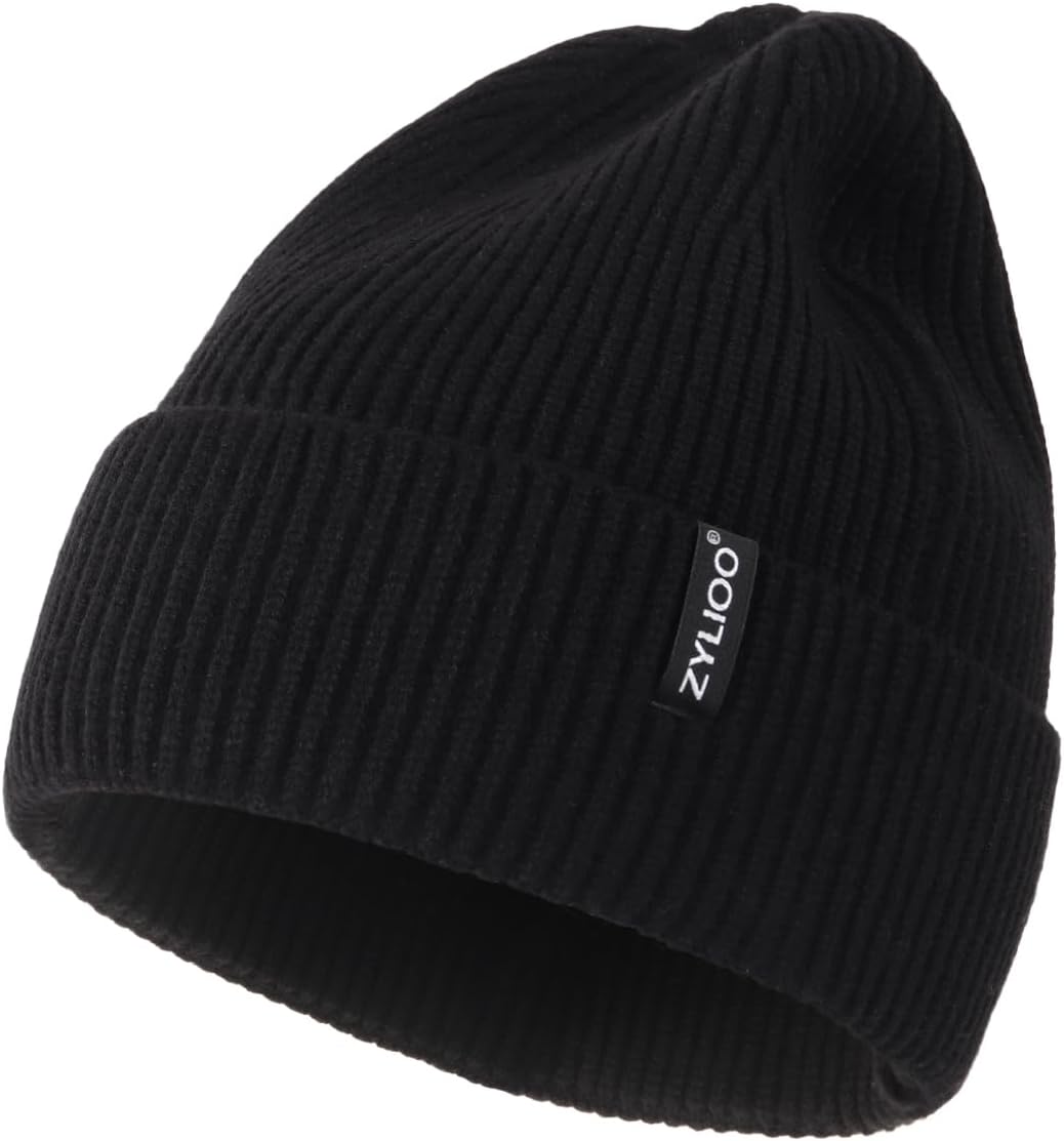 Zylioo XXL Beanie for Men,Big Head Winter Knit Hat,Stretch Warm Skull Cap