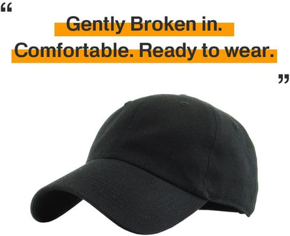 KBETHOS Classic Unisex Cotton Adjustable Low Crown Baseball Cap – Plain Dad Hat