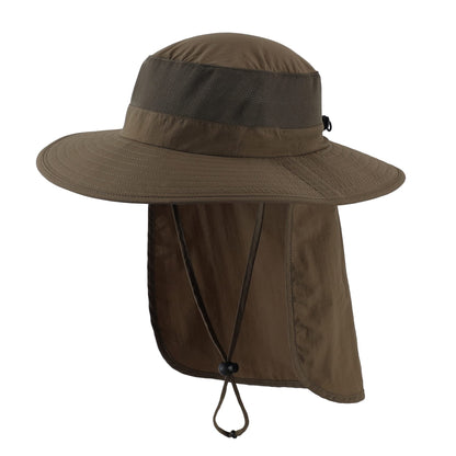 Home Prefer Outdoor UPF50+ Mesh Sun Hat Wide Brim Fishing Hat with Neck Flap Sun Hat for Men Women