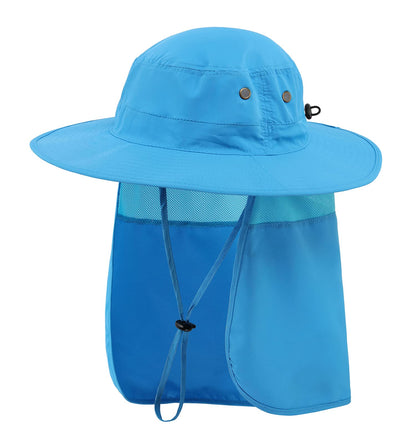 Home Prefer UPF50 Mens Sun Hat with Neck Flap Quick Dry UV Protection Cap Womens Wide Brim Fishing Hat Neck Flap Beach Garden