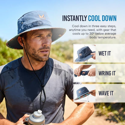 MISSION Cooling Bucket Hat - Unisex Wide-Brim Hat for Men & Women - Lightweight, Foldable & Durable - Cools Up to 2 Hours