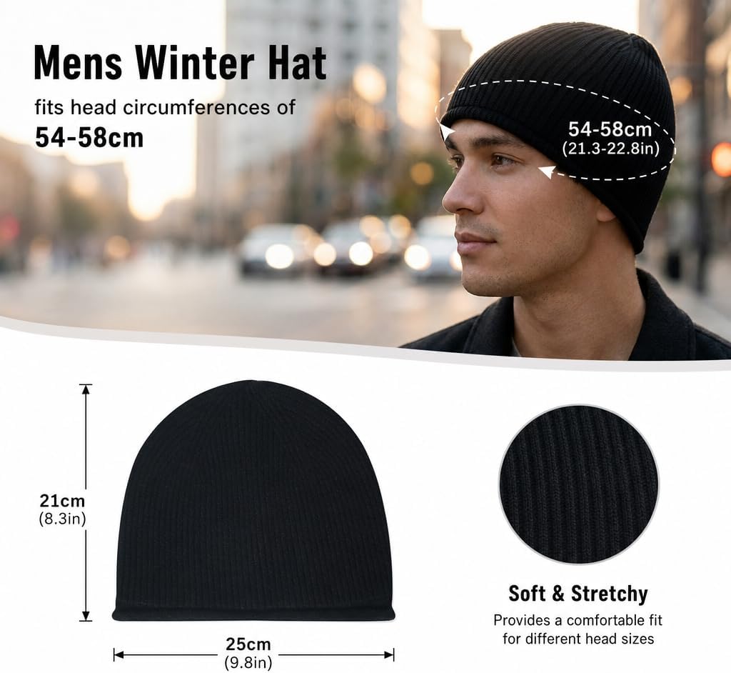 Winter Beanie Hats for Men Women Knit Slouchy Hat Warm Soft for Daily use