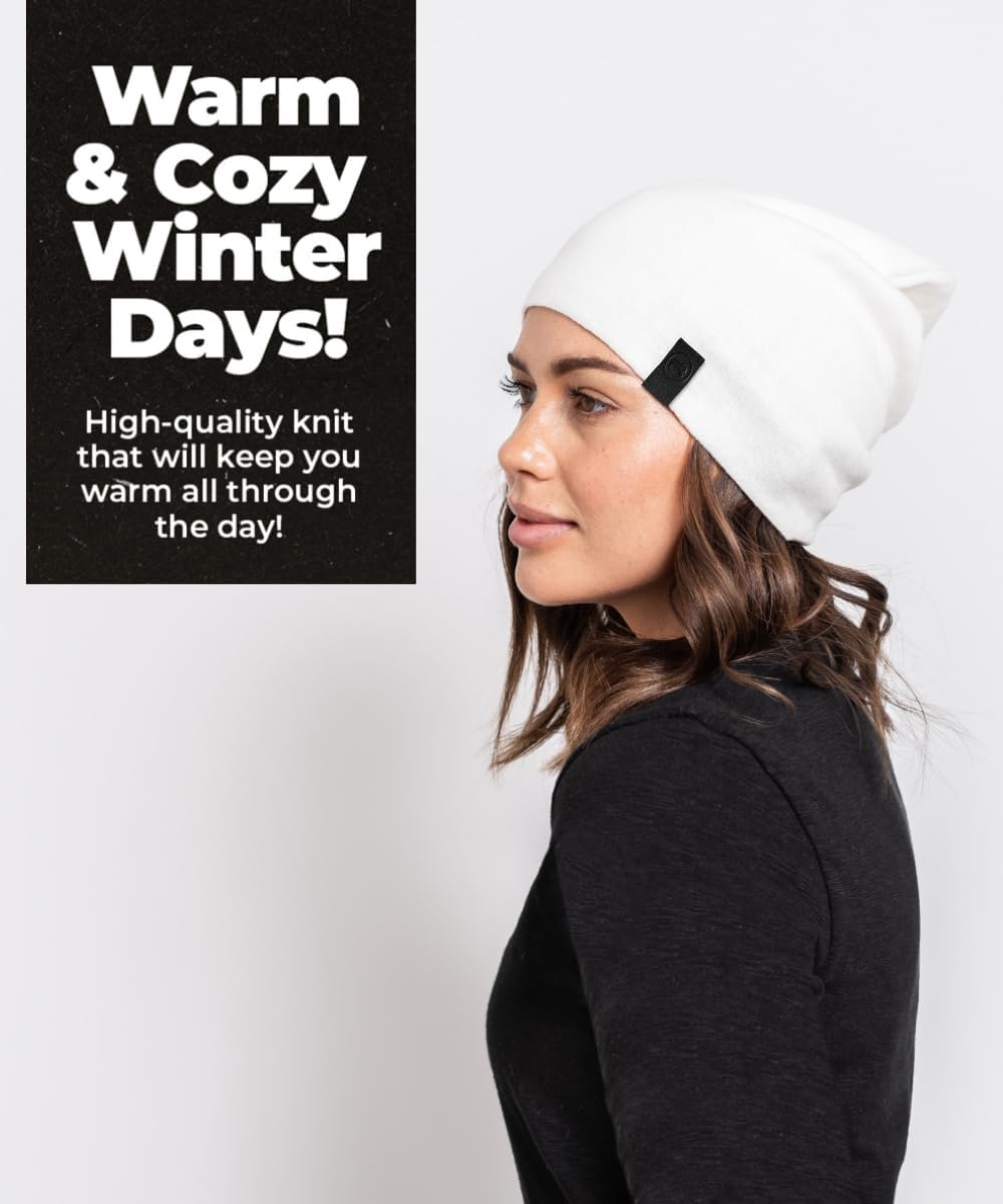 Warm Slouchy Beanie Hat - Deliciously Soft Daily Beanie in Fine Knit