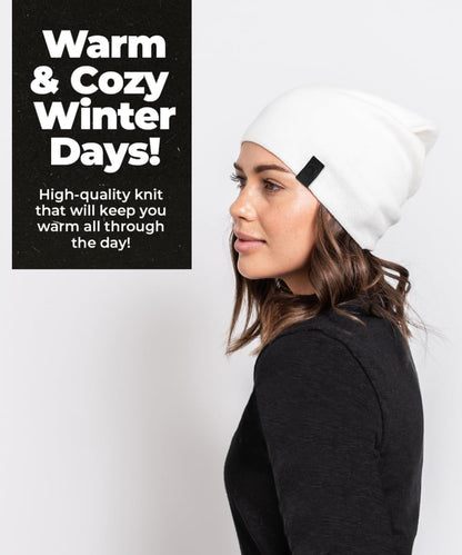 Warm Slouchy Beanie Hat - Deliciously Soft Daily Beanie in Fine Knit