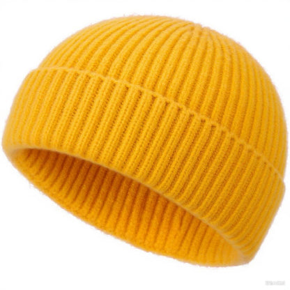 Wool Fisherman Beanies for Men Knit Fall Winter Beanie Hat Skull Cap