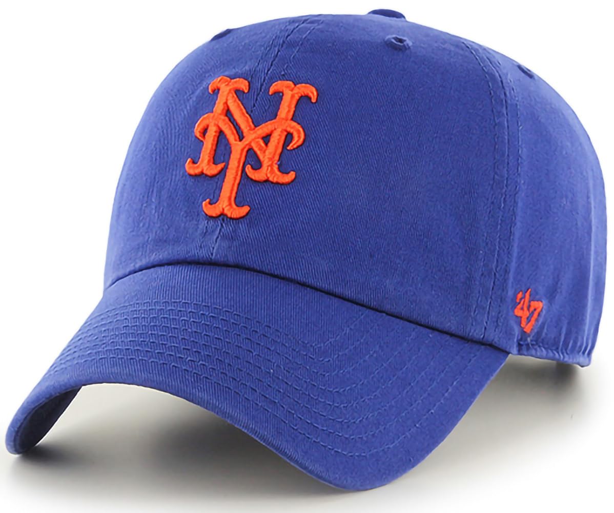 47 Brand MLB Team Color Home Primary Logo Clean Up Adjustable Baseball Cap Hat, Adult