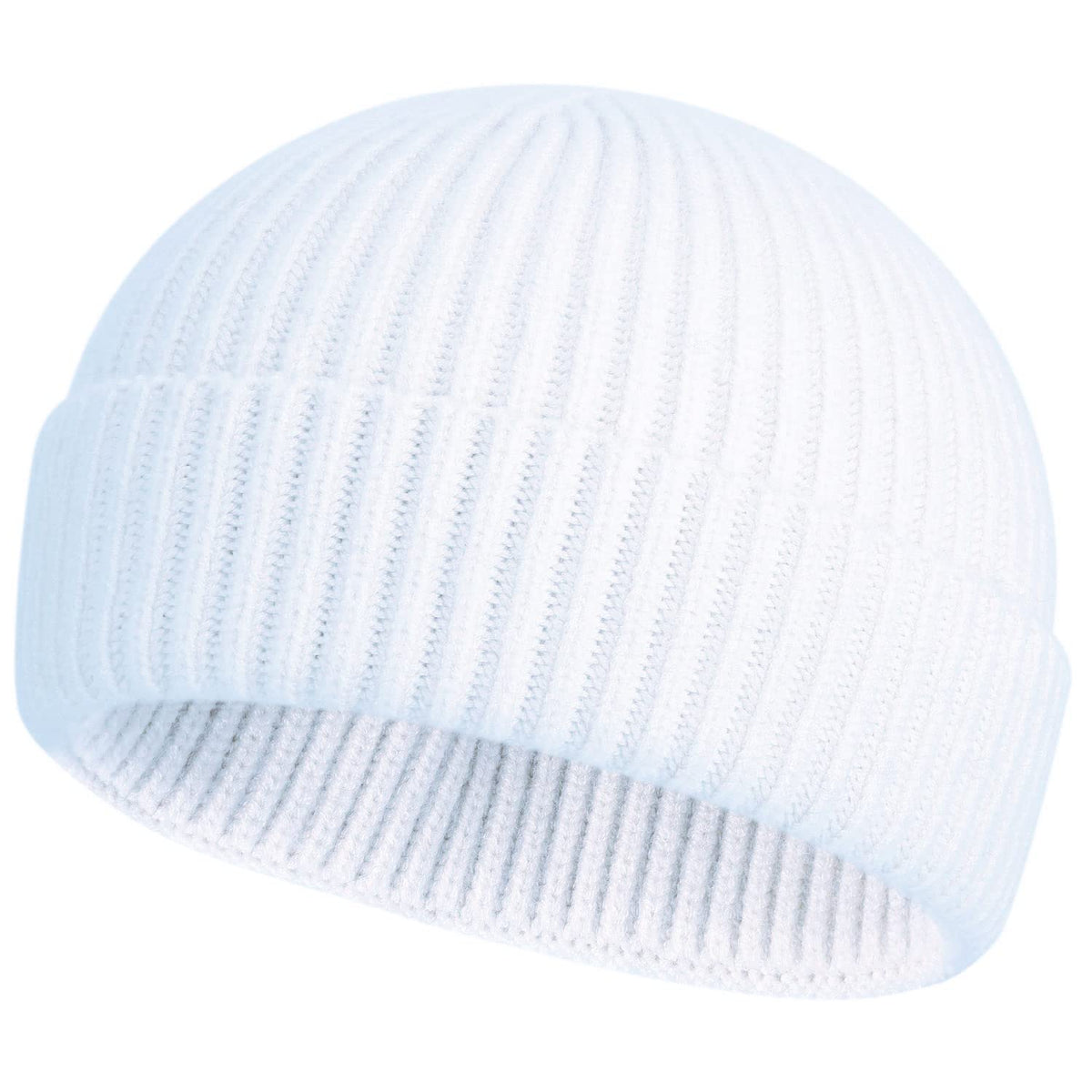 ROYBENS Swag Wool Knit Cuff Short Fisherman Beanie for Men Women Winter Hat