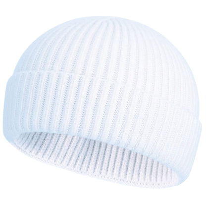 ROYBENS Swag Wool Knit Cuff Short Fisherman Beanie for Men Women Winter Hat