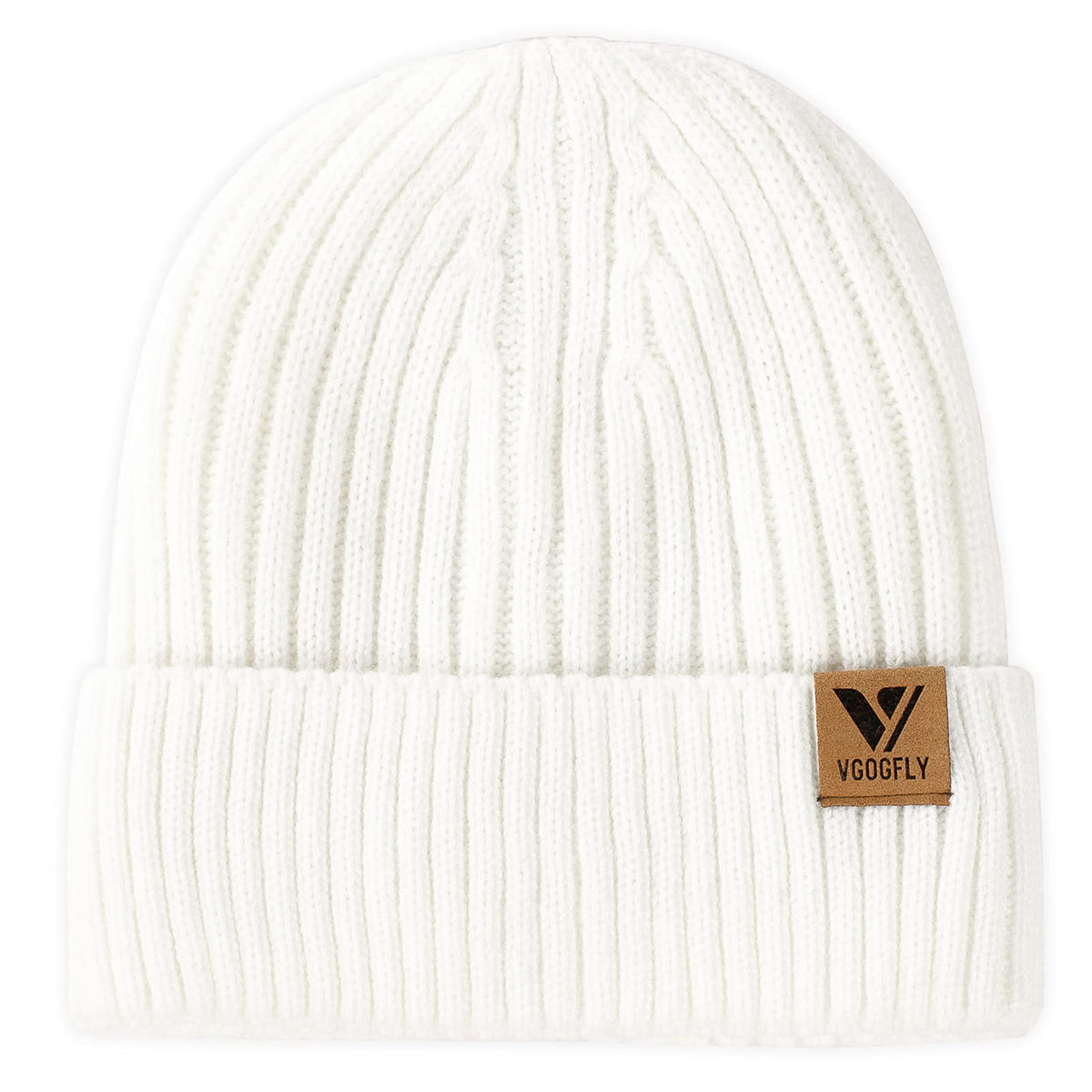 Vgogfly Lined Men Beanie Slouchy Knit Skull Cap Warm Stocking Hats Guys Women Striped Winter Beanie Hat