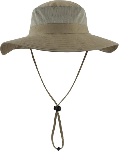 Home Prefer Outdoor UPF50+ Mesh Sun Hat Wide Brim Fishing Hat with Neck Flap Sun Hat for Men Women