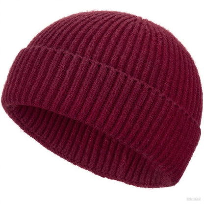 Wool Fisherman Beanies for Men Knit Fall Winter Beanie Hat Skull Cap