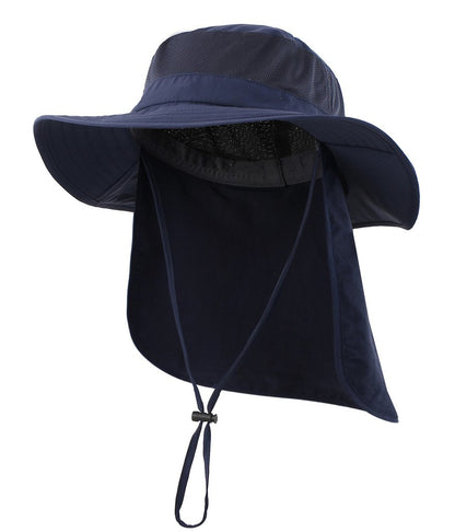 Home Prefer Outdoor UPF50+ Mesh Sun Hat Wide Brim Fishing Hat with Neck Flap Sun Hat for Men Women