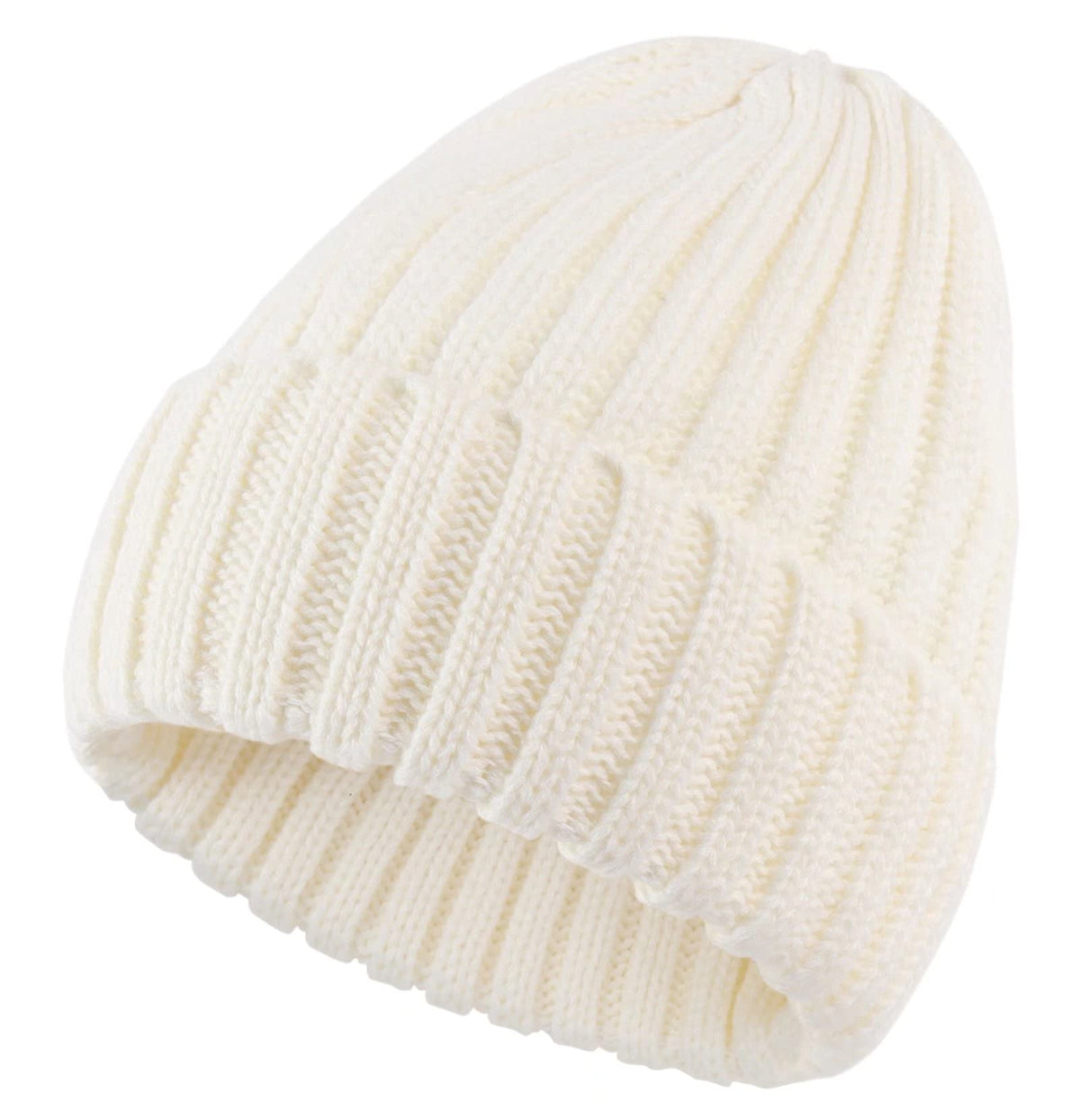 Connectyle Women's Rib Knit Cuffed Beanie Hat Stretch Acrylic Winter Hat Thick Warm Snow Ski Cap