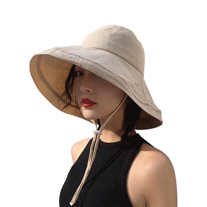 Wide Brim Bucket Hat - UPF50+ Protection Travel Beach Sun Hat with Semi-Rigid Adjustable Foldable Brim