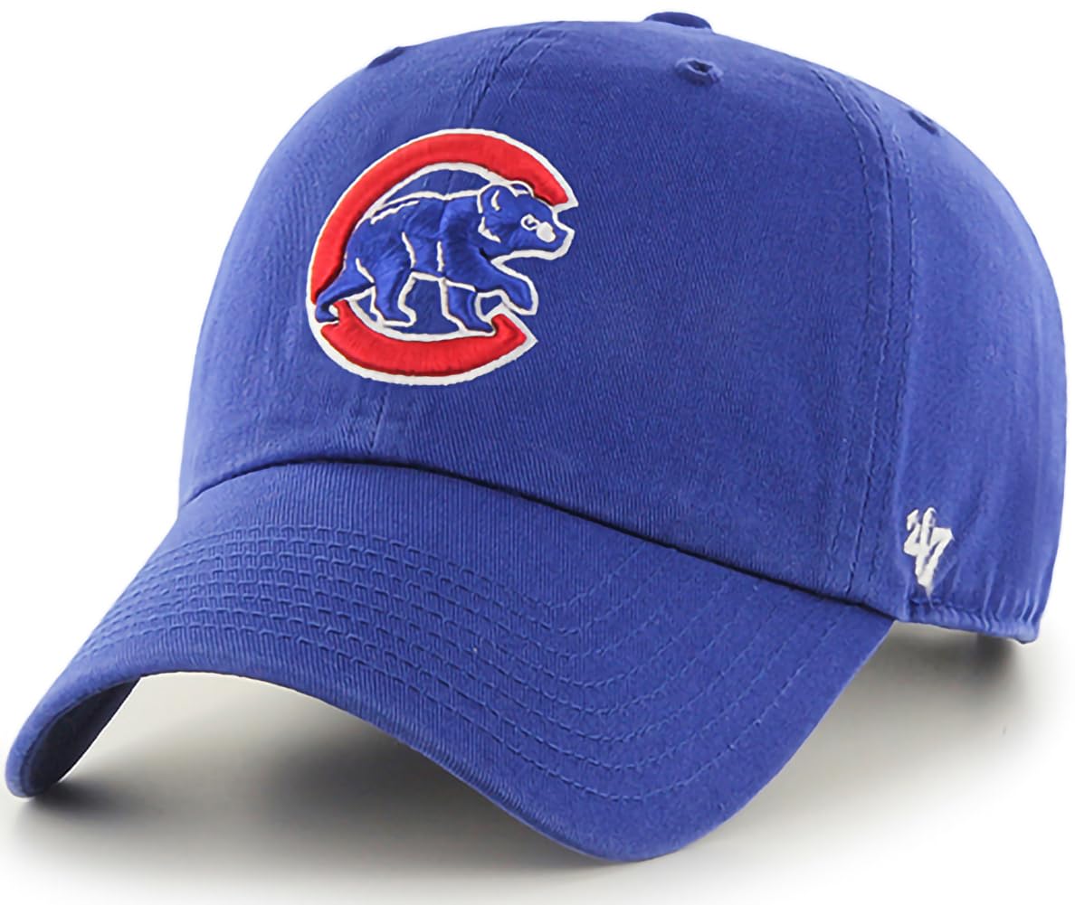 47 Brand MLB Team Color Home Primary Logo Clean Up Adjustable Baseball Cap Hat, Adult