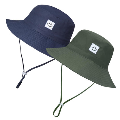 MaxNova Baby Sun Hat Smile Face UPF 50+ Toddler Bucket Hat for Boys Girls 0-7 Years