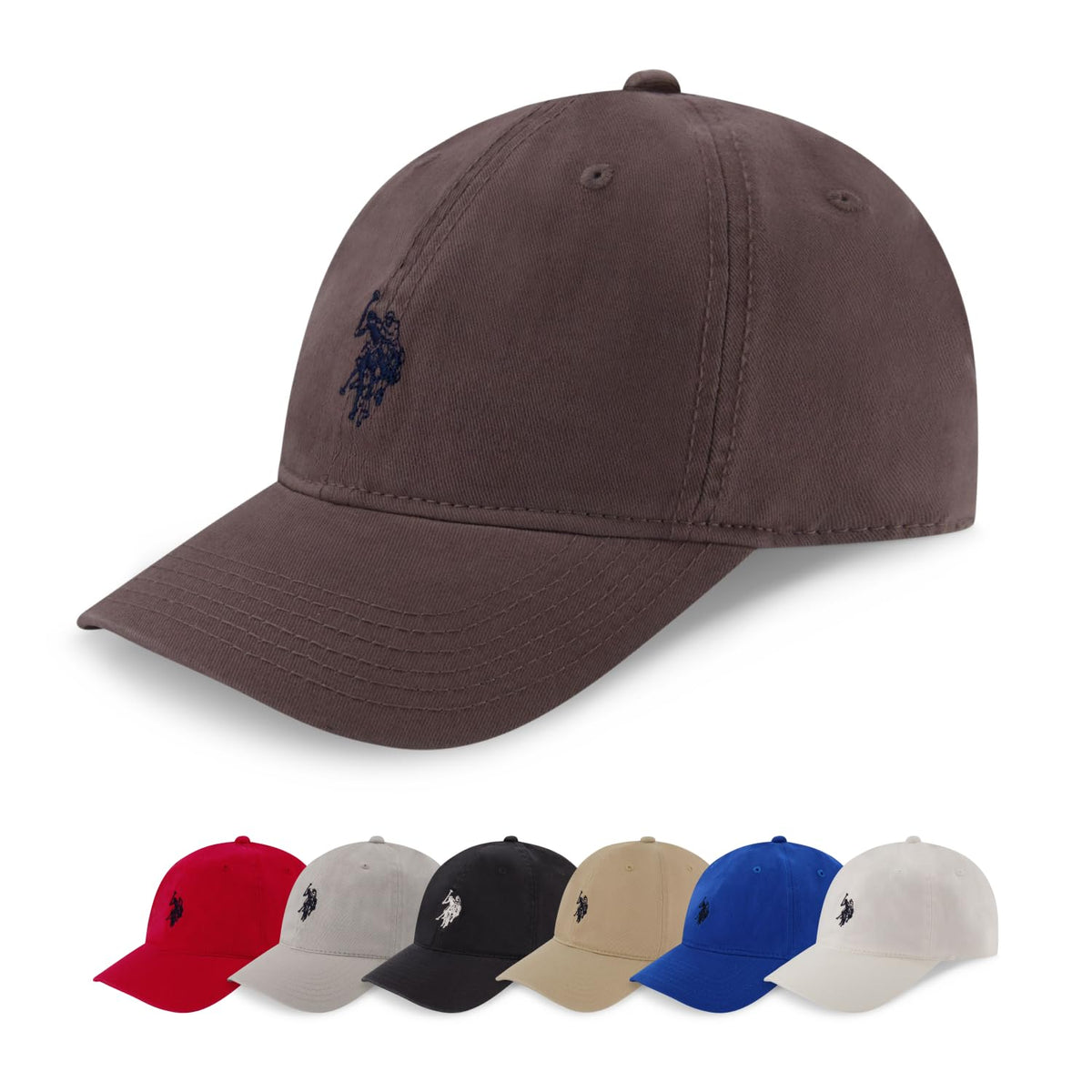 U.S. Polo Assn. Baseball Cap, 100% Cotton Adjustable Dad Hat with Small Pony Logo