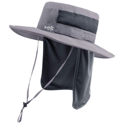 BASSDASH UPF 50+ Sun Fishing Hat Water Resistant with Detachable Neck Flap