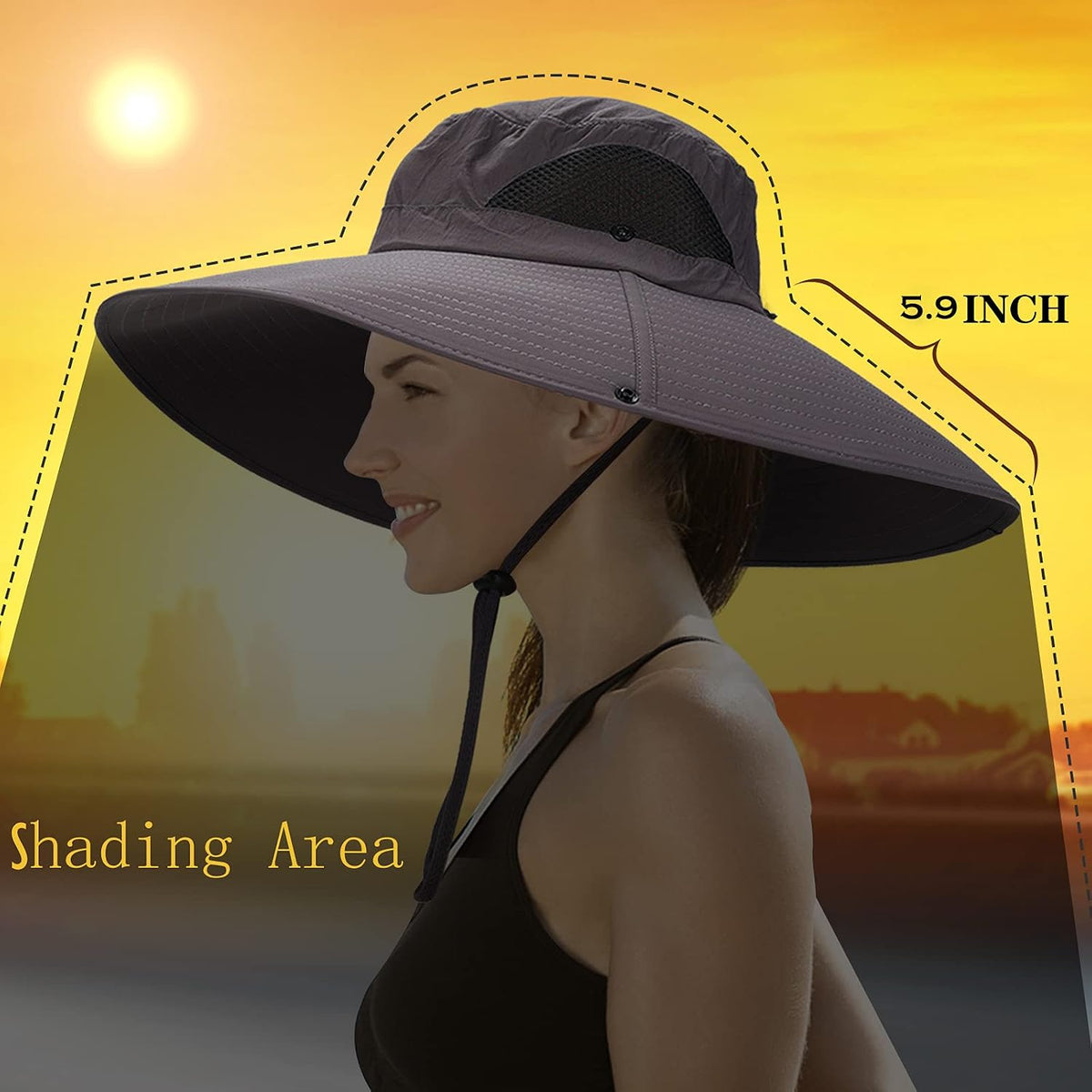 Leotruny Women Super Wide Brim Sun Hat UPF50+ Waterproof Bucket Hat