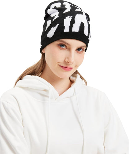 Y2K Beanie for Men Women Knitted Hat Winter Cap Star Design Warm Casual Skullies Cold Weather Knit Outdoor