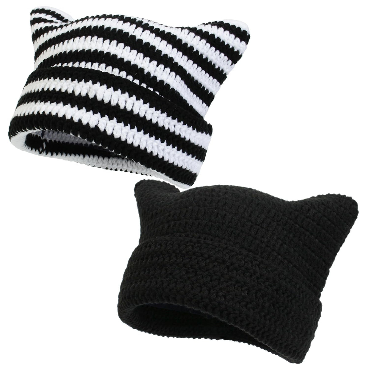 Women Beanie Warm Winter Hats, Soft Knit Lazy Beanie for Women, Women Cat Beanie，Women Fox hat, Slouchy Beanies for Women