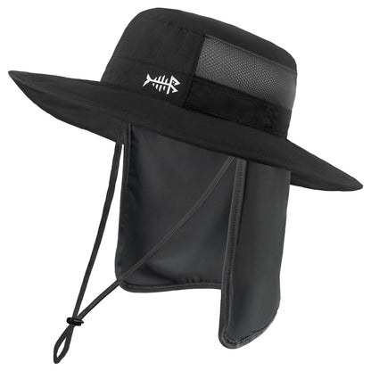 BASSDASH UPF 50+ Sun Fishing Hat Water Resistant with Detachable Neck Flap