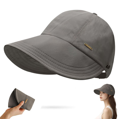 UPF 50+Womens Sun Hat UV Protection Hiking Fishing Hats Wide Brim Hat Adjustable Ponytail Packable Sun Cap