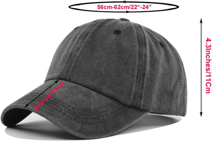 6Pack Unisex Vintage Washed Cotton Baseball Cap Soft Unconstructed Plain Blank Adjustable Size Dad Hat