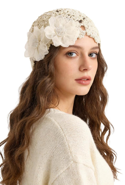 Crochet Hat for Women Cotton Slouchy Beanie Knitted Handmade Skull Cap for Travel Daily Wear