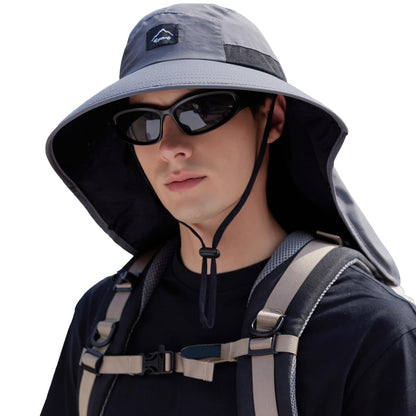 Rosoz Outdoor Sun Hat for Men Women, UPF 50+Fishing Hat with Neck Flap