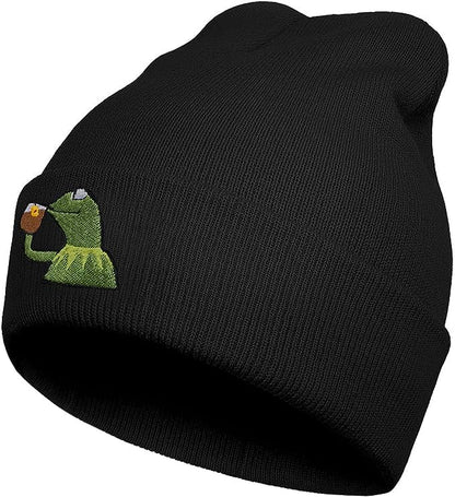 Funny Beanies Hat, Men's and Women's Winter Warm Black Fashion Cool Embroidered Knit Hat