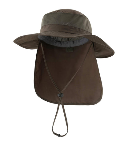Home Prefer Outdoor UPF50+ Mesh Sun Hat Wide Brim Fishing Hat with Neck Flap Sun Hat for Men Women