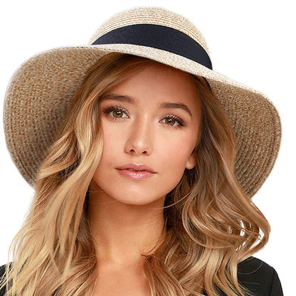 FURTALK Womens Beach Sun Straw Hat Wide Brim UV Protection Travel Hat