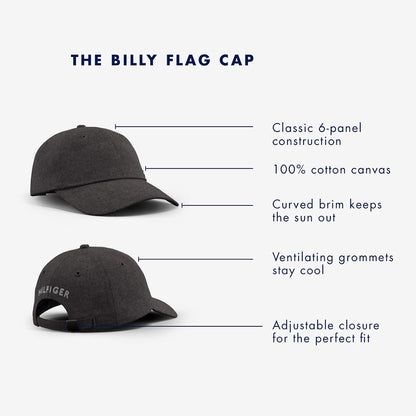 Tommy Hilfiger Men's Cotton Billy Adjustable Flap Baseball Cap
