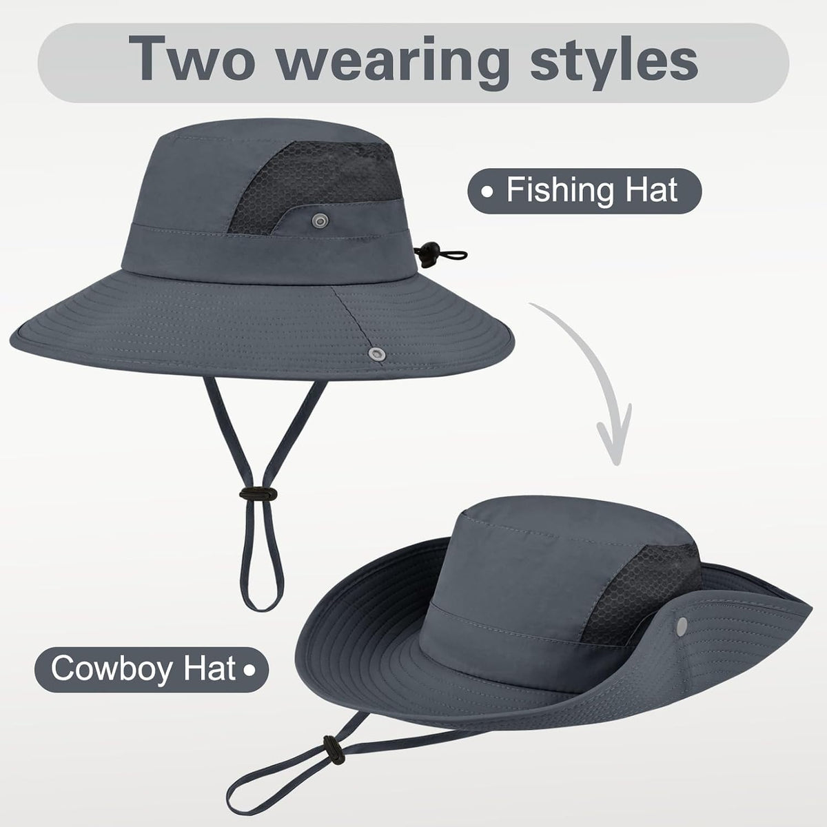 Sun Hat for Men Women UV Protection Wide Brim Fishing Hats Breathable UPF 50+ Boonie Bucket Hats Beach Safari Hiking Garden