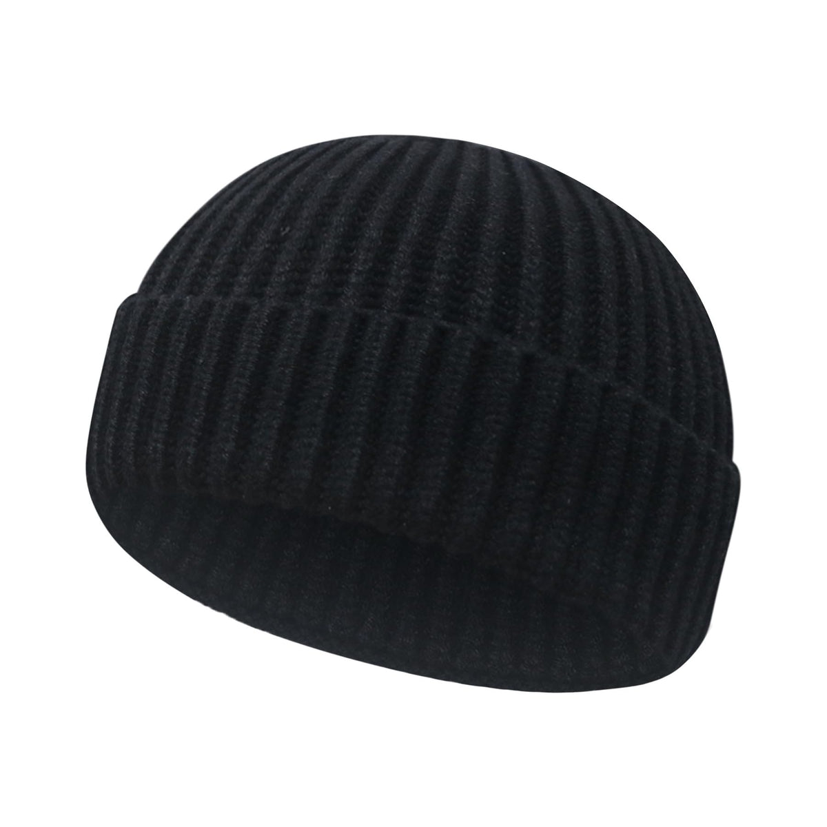 Wool Fisherman Beanies for Men Women Short Cuff Knit Beanie