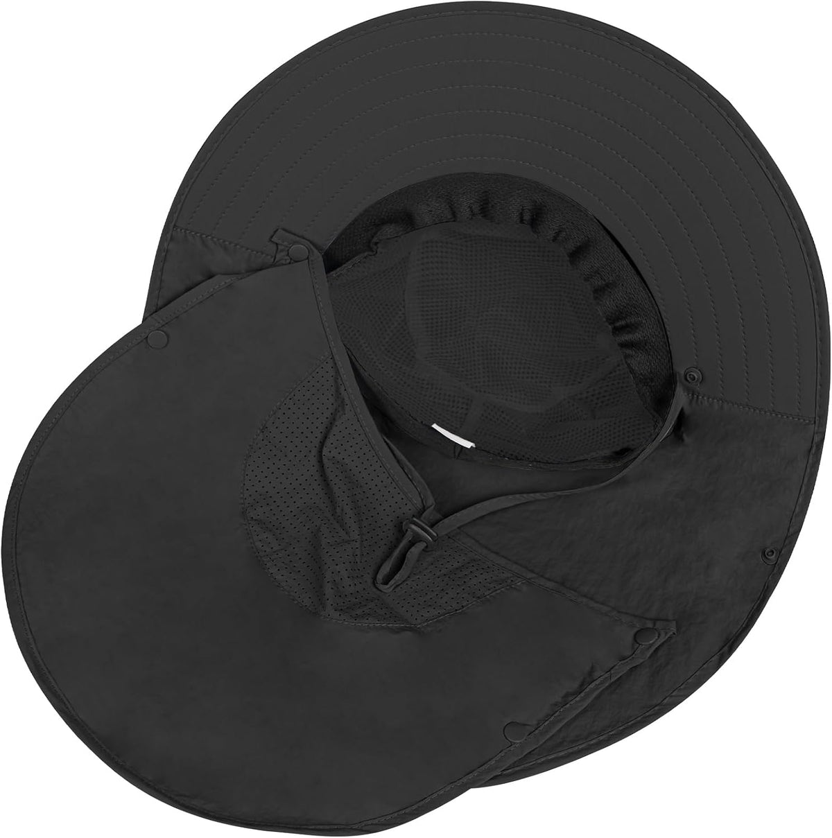 Rosoz Sun Hat for Men Women with Neck Flap& Removable Face Cover Wide Brim