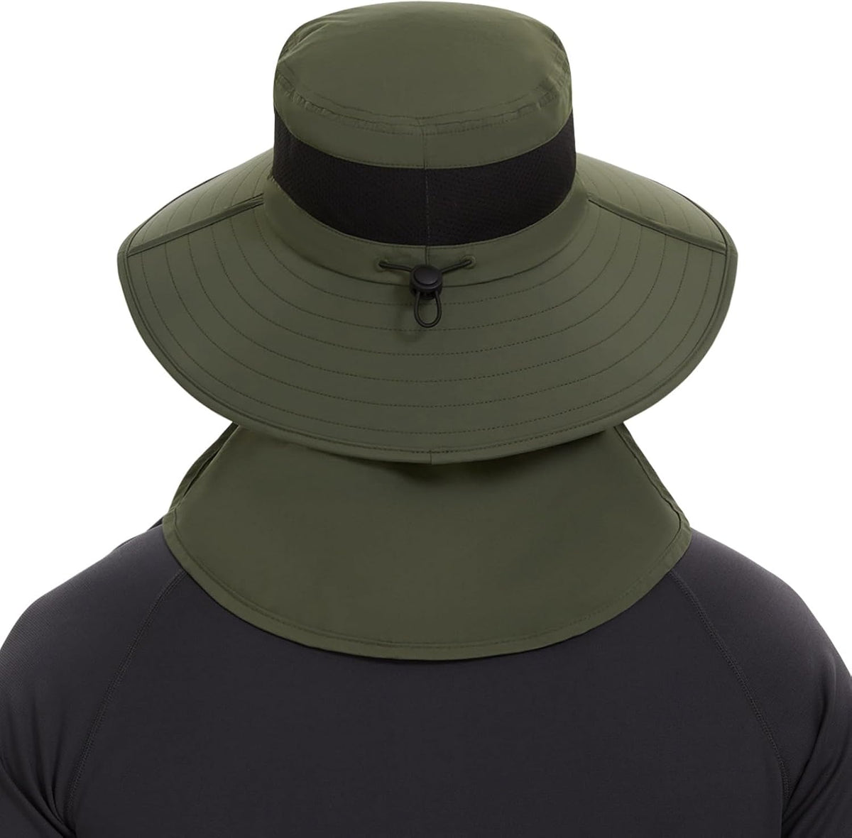 BASSDASH UPF 50+ Breathable Sun Hat with Removable Face Cover and Neck Flap Wide Brim Bucket Hat for Fishing Hiking Men Women