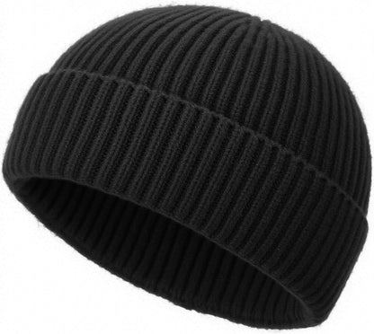 Wool Fisherman Beanies for Men Knit Fall Winter Beanie Hat Skull Cap