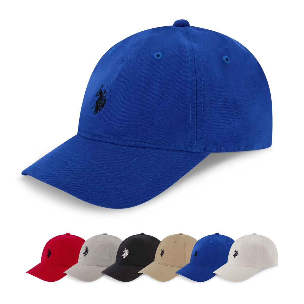 U.S. Polo Assn. Baseball Cap, 100% Cotton Adjustable Dad Hat with Small Pony Logo